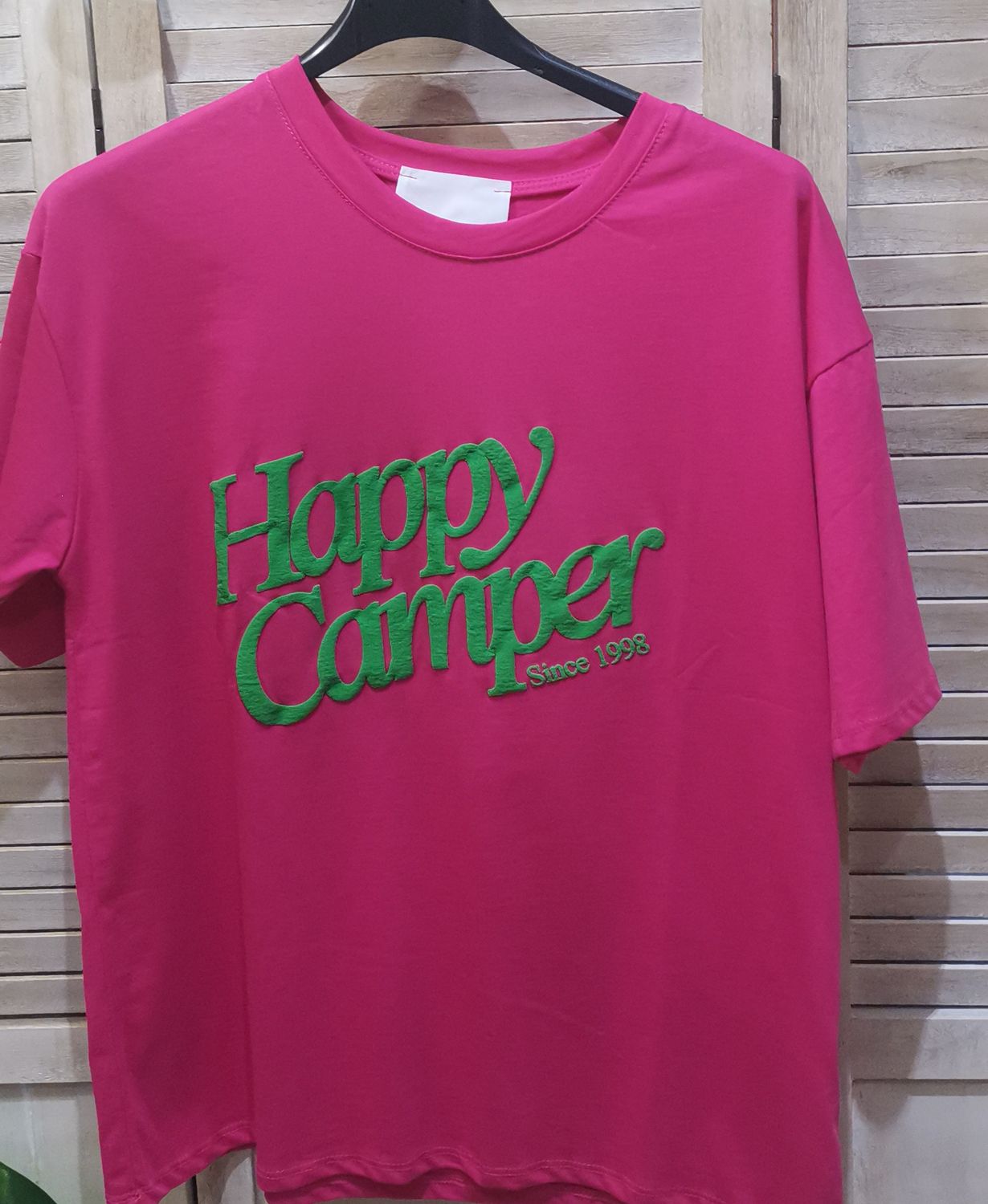 T-shirt fuschia Happy camper