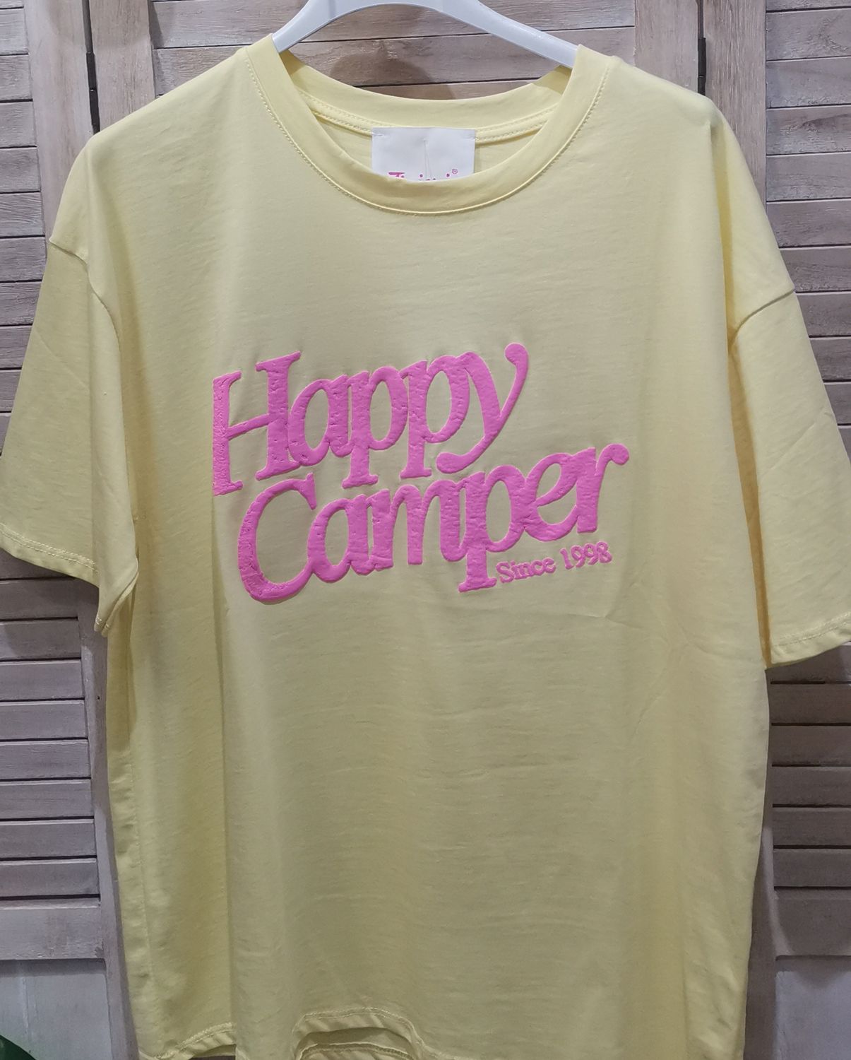 T-shirt fuschia Happy camper