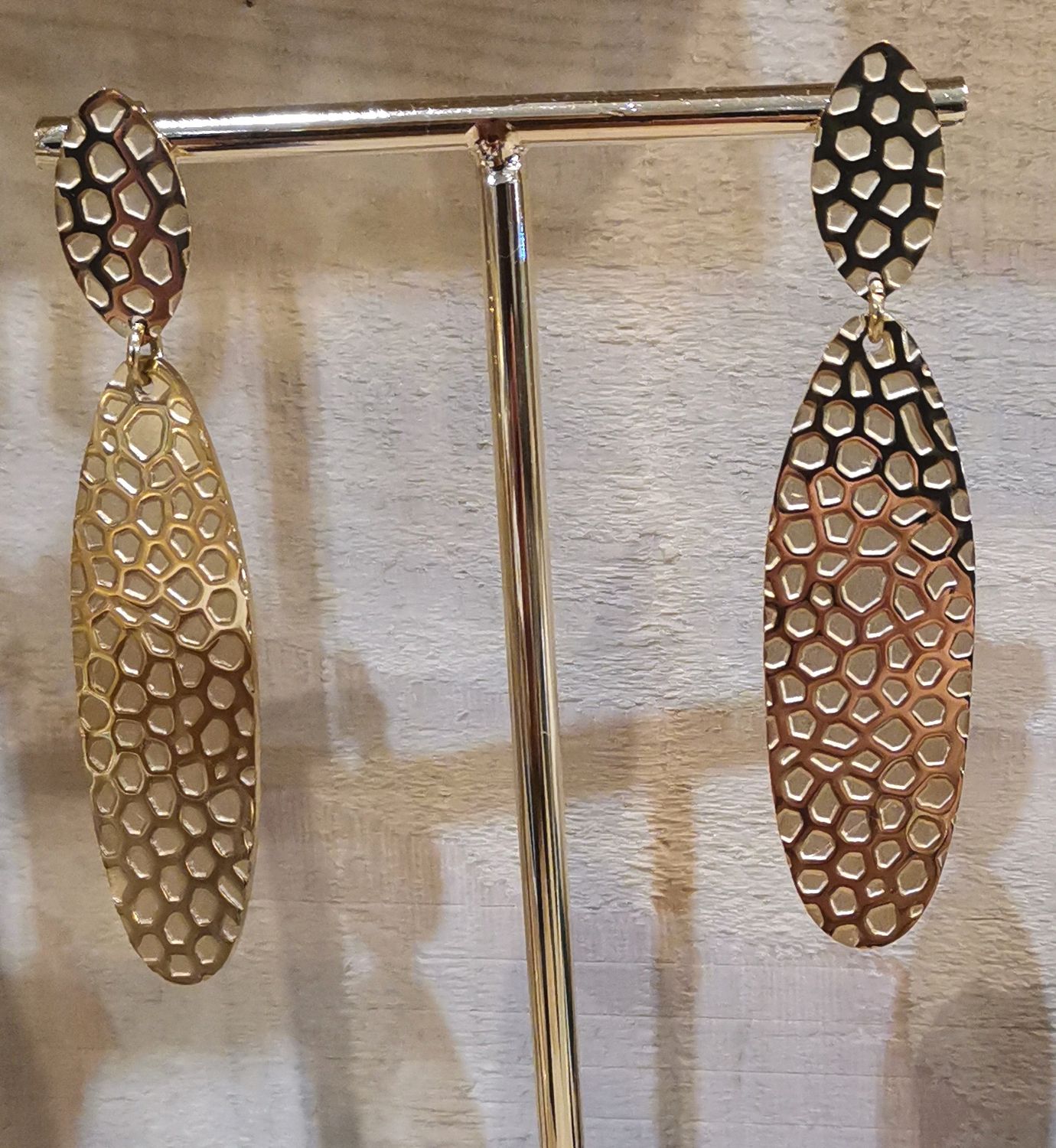 Boucles d&#39;oreilles en acier inoxydable,  dorées