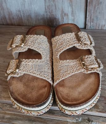 Sandales/nu-pieds dentelle plateau