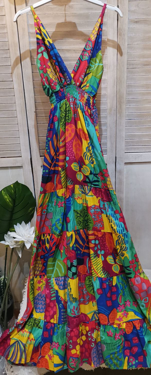 Robe longue Ibiza colorée