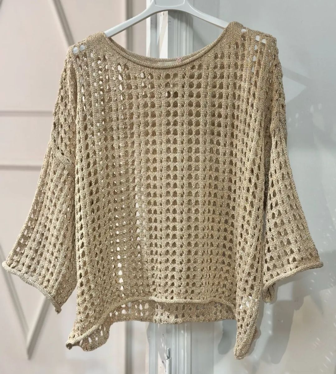 Pull en maille ecru/dorée