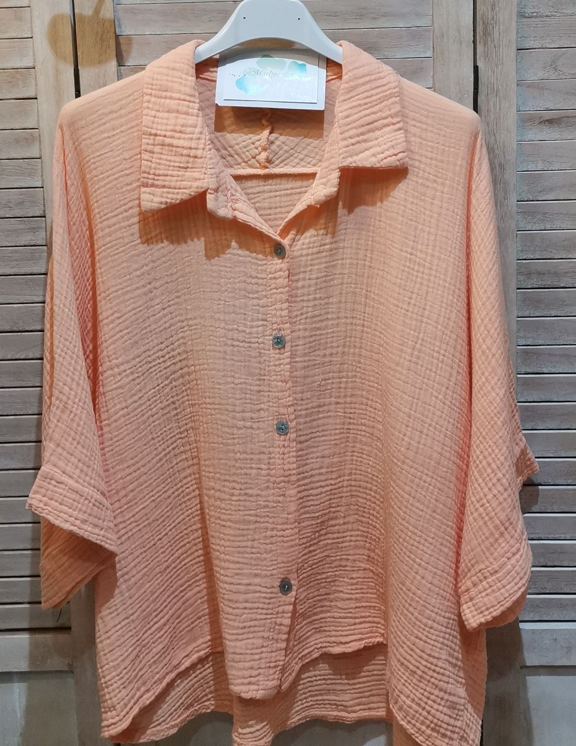 Chemise en gaze de coton orange clair