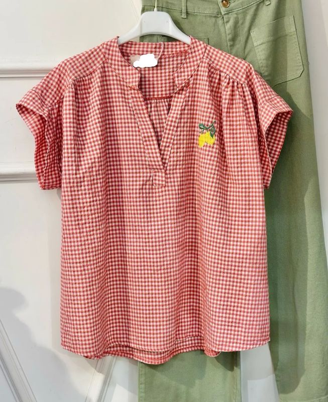 Chemise vichy corail