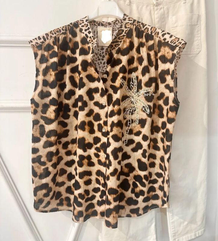 Chemise léopard avec son palmier