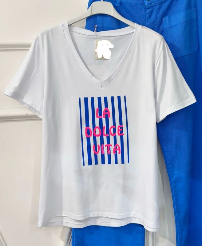 T-shirt blanc La dolce Vita