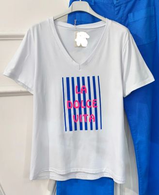 T-shirt blanc La dolce Vita