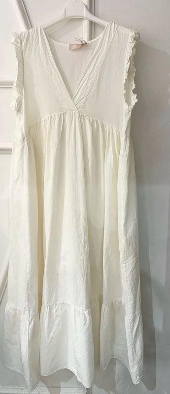 Robe longue écru