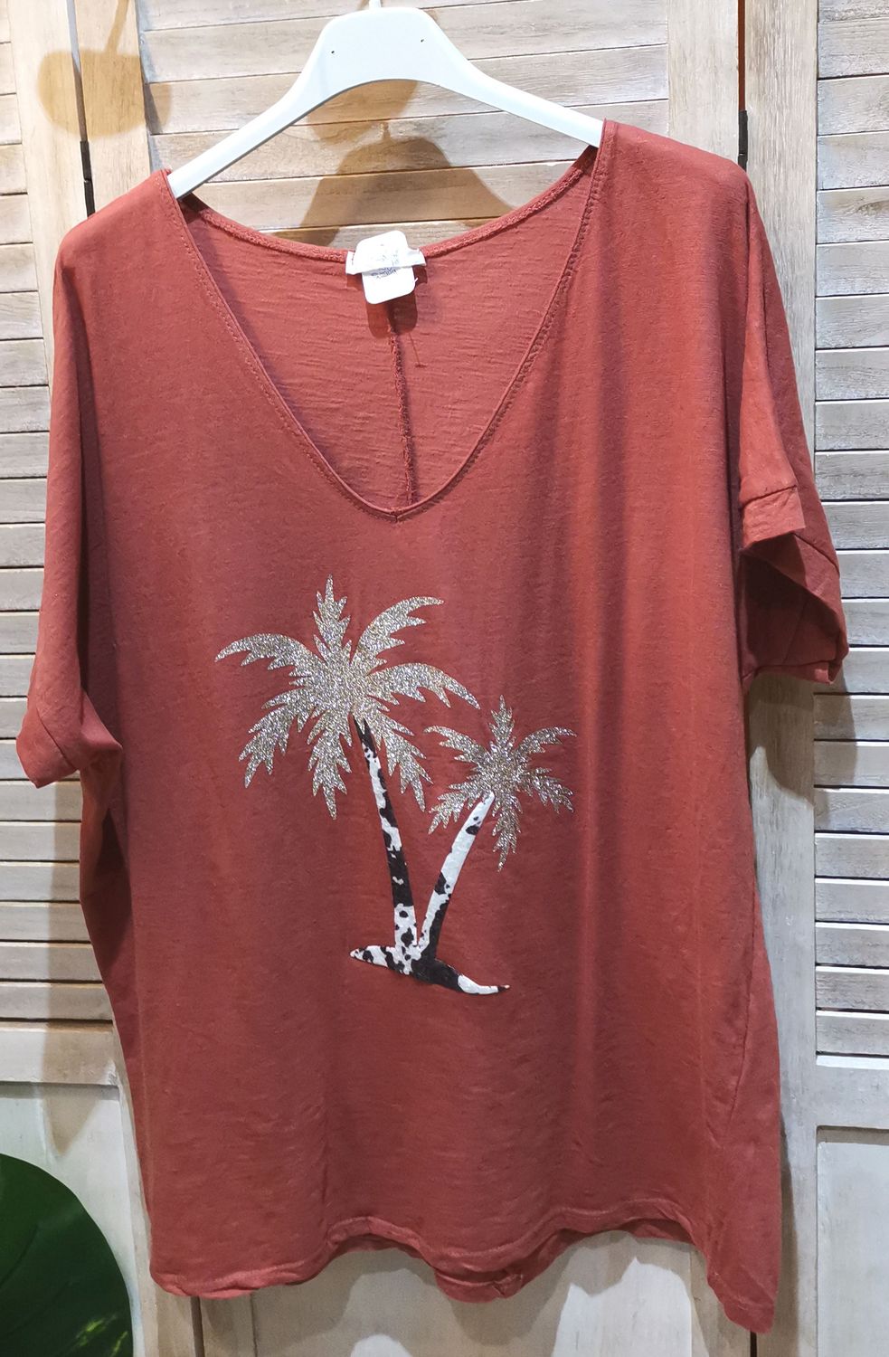 T-shirt rouille palmiers