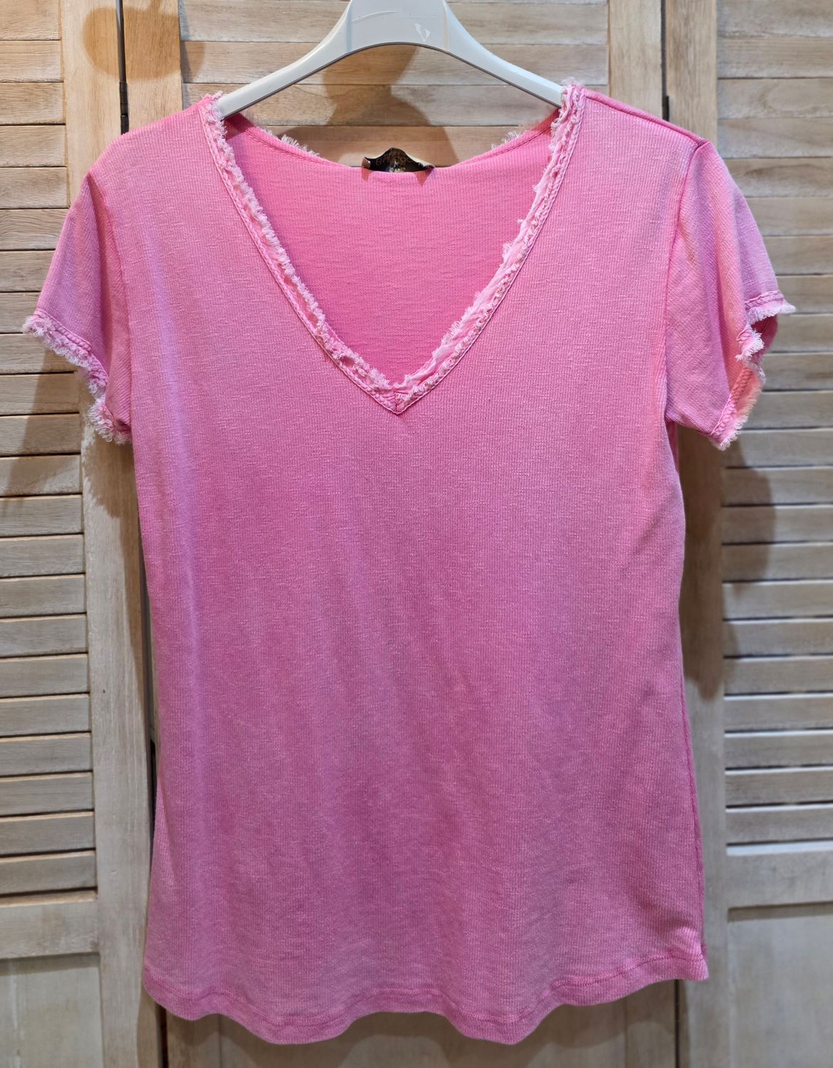 T-shirt fuschia marbré