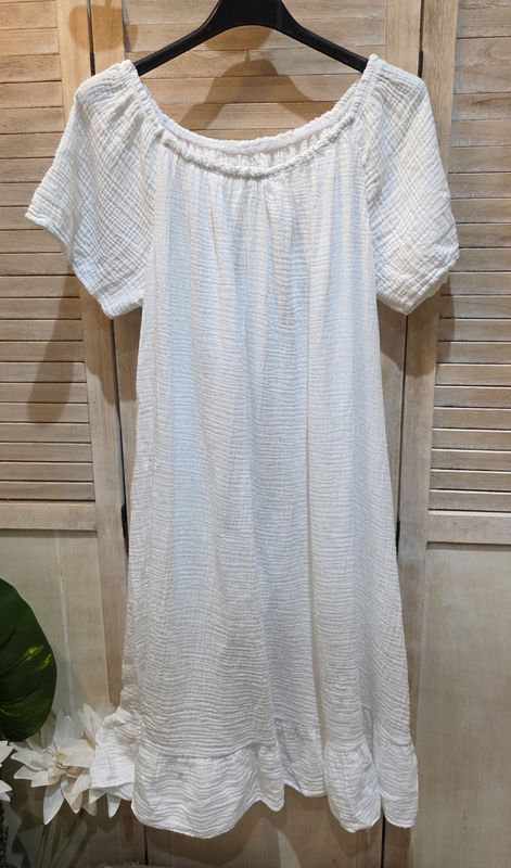 Robe en gaze de coton blanche