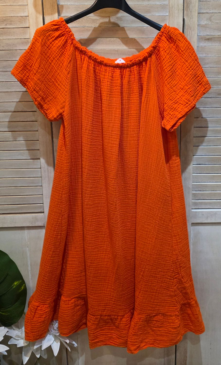 Robe en gaze de coton orange