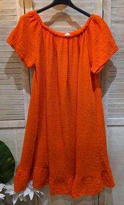 Robe en gaze de coton orange