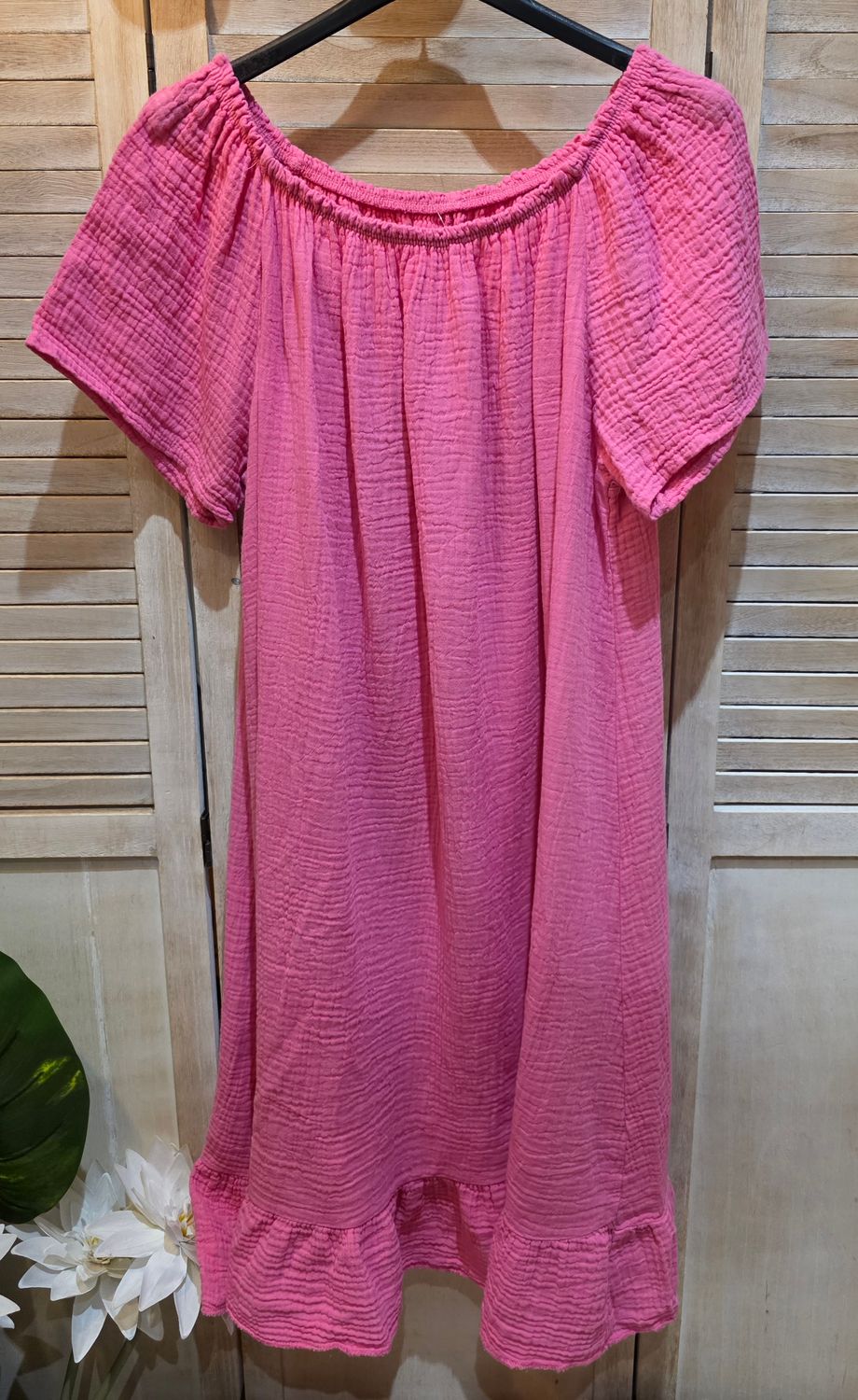 Robe en gaze de coton rose