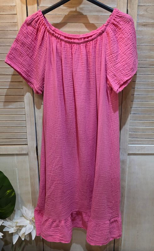 Robe en gaze de coton rose