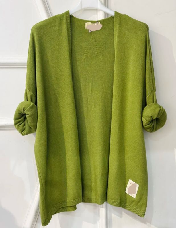 Gilet manches longues, vert anis