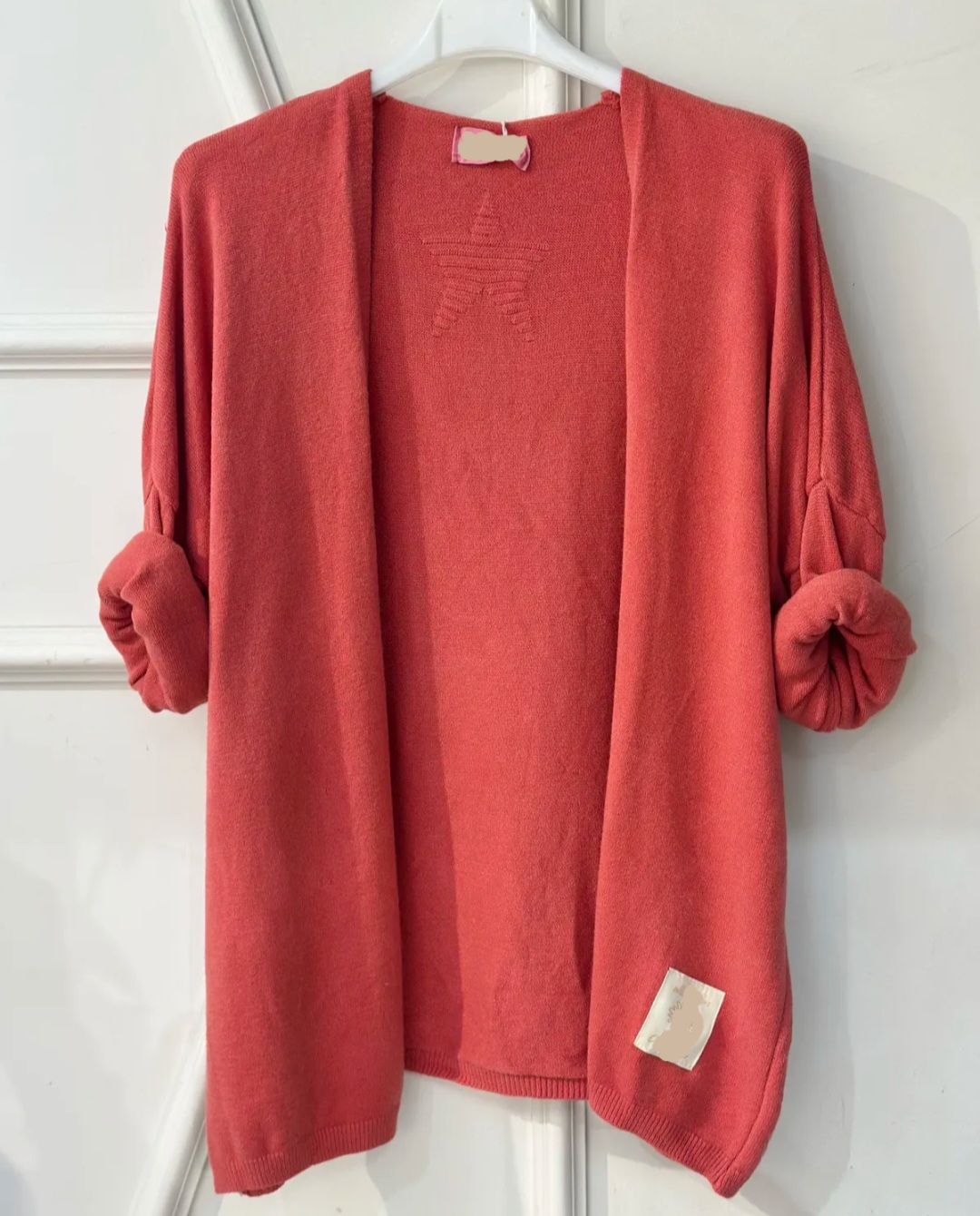 Gilet manches longues, vieux rose