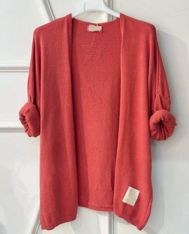 Gilet manches longues, vieux rose