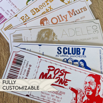 METALLIC FOIL CONCERT TICKETS