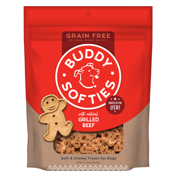 Buddy Biscuits Grain Free Softies, 5oz, Flavor: Grilled Beef
