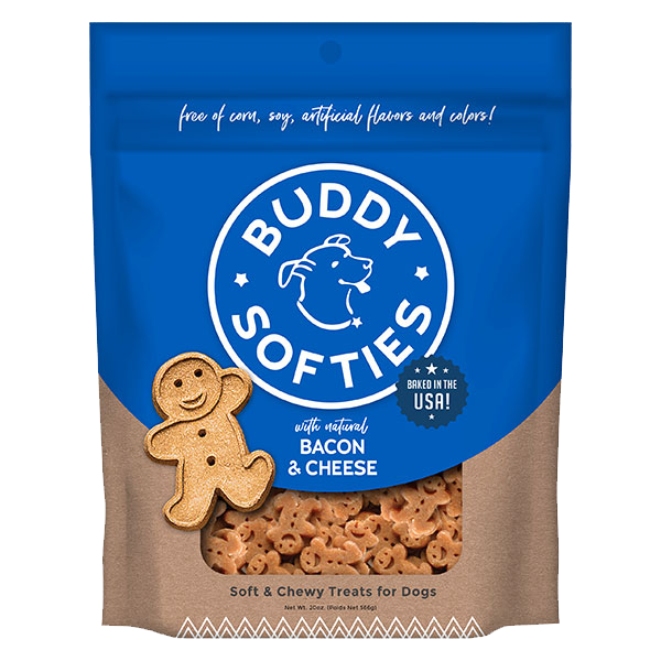 Buddy Biscuits Whole Grain Softies, 6oz, Flavor: Bacon &amp; Cheese