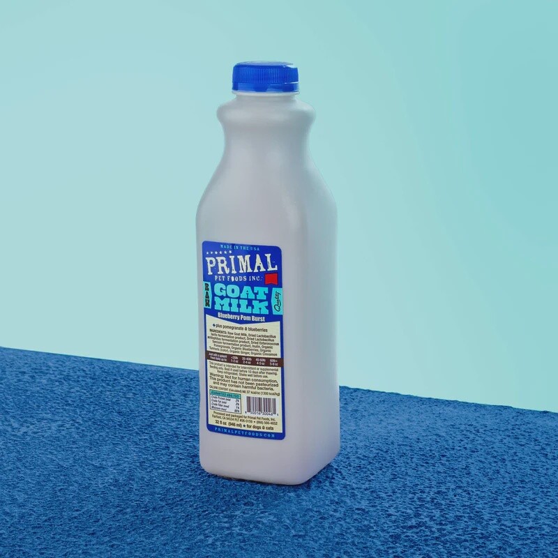 Primal Raw Goat Milk+, 32oz, Flavor: Blueberry Pom Burst