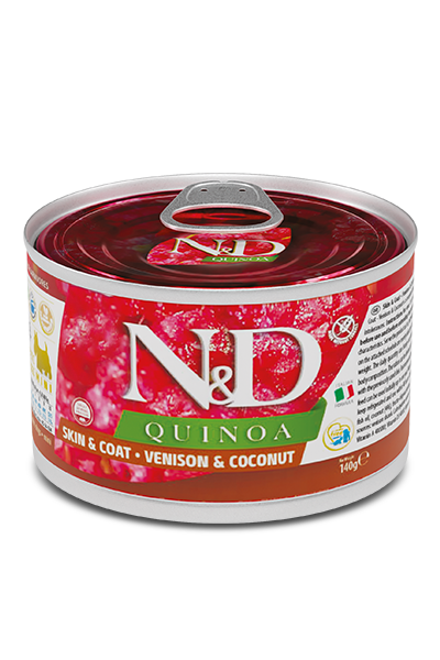 Farmina N&amp;D Quinoa Can: Skin &amp; Coat, Venison &amp; Coconut, Size: 4.9oz