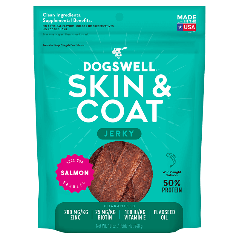 Dogswell Skin & Coat Salmon Jerky, 10oz