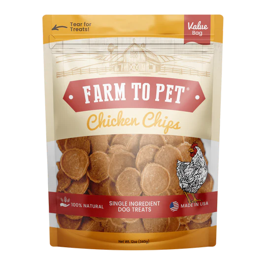 Farm to Pet Chicken Chips, Size: 12oz