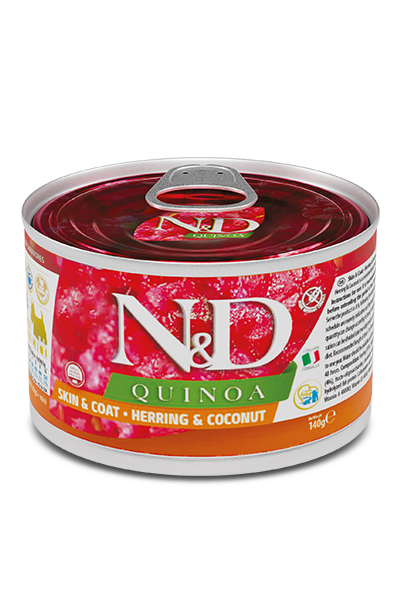 Farmina N&amp;D Quinoa Can: Skin &amp; Coat, Herring &amp; Coconut, Size: 4.9oz