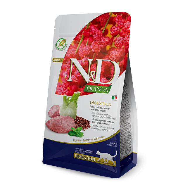 Farmina Cat N&amp;D Quinoa Adult: Digestion, Lamb, Size: 11lb