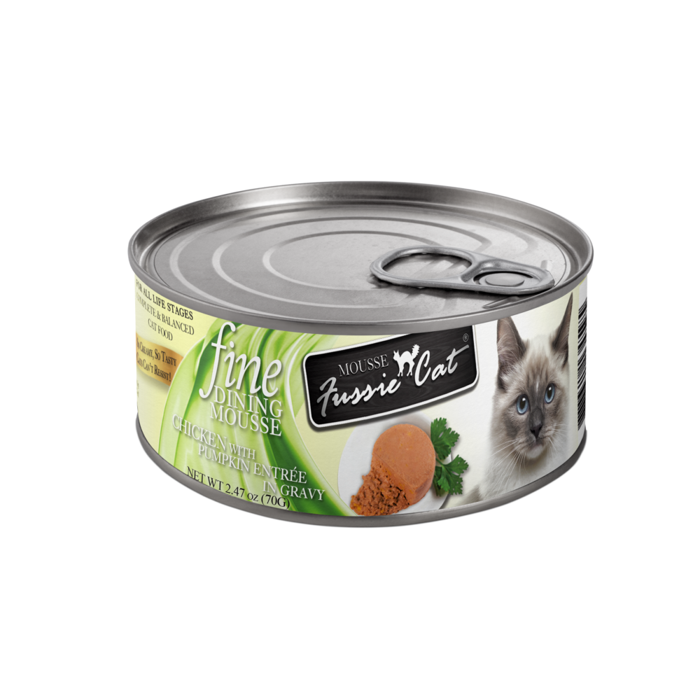 Fussie Cat Fine Dining Mousse, 2.47oz, Recipe: Chicken with Pumpkin