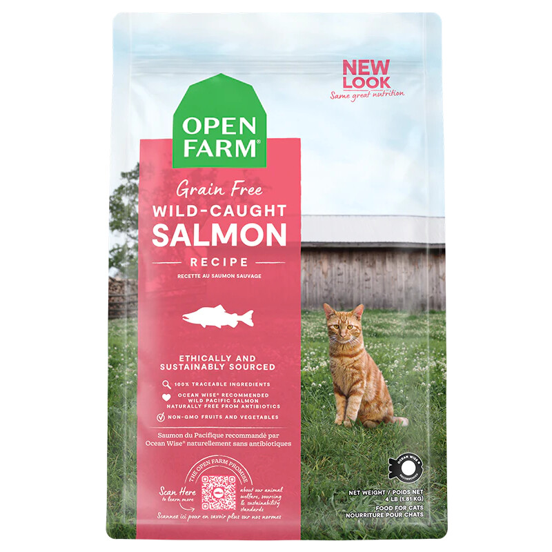 Open Farm Cat Grain Free, Wild-Caught Salmon, Size: 2lb