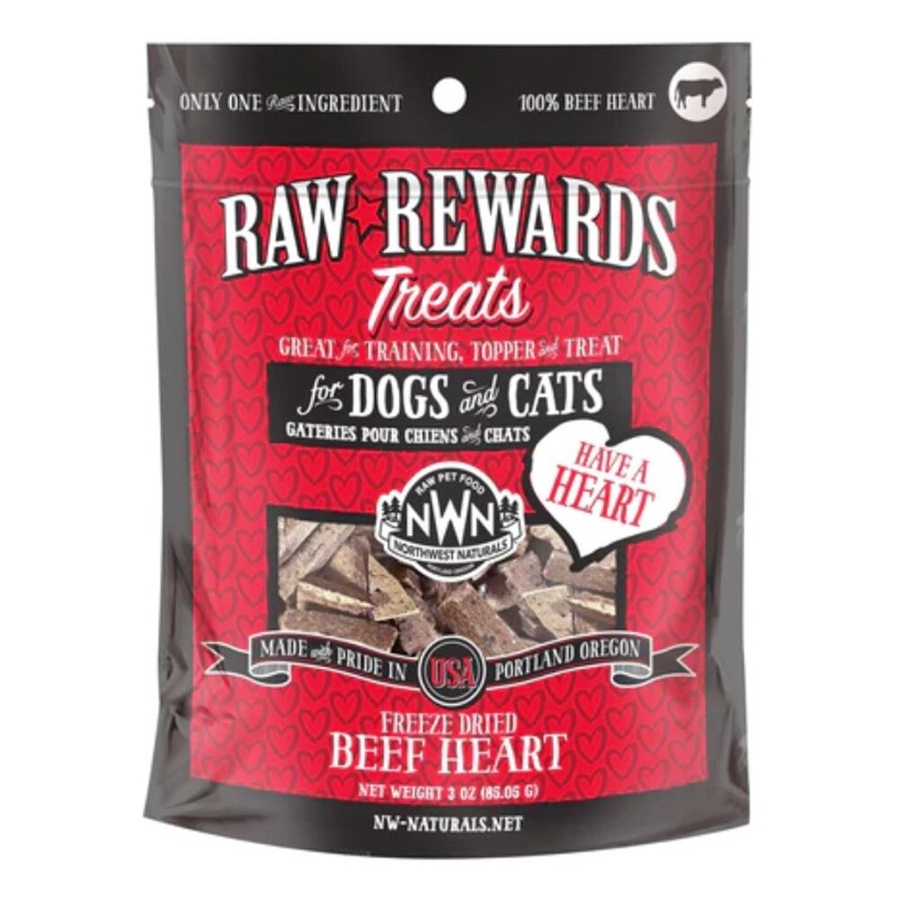 NWN Freeze-Dried Hearts, 3oz, Protein: Beef