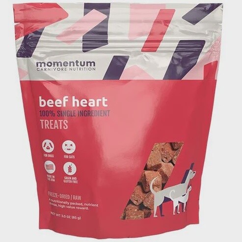 Momentum Freeze-Dried Treats, Recipe: Beef Hearts, 3oz