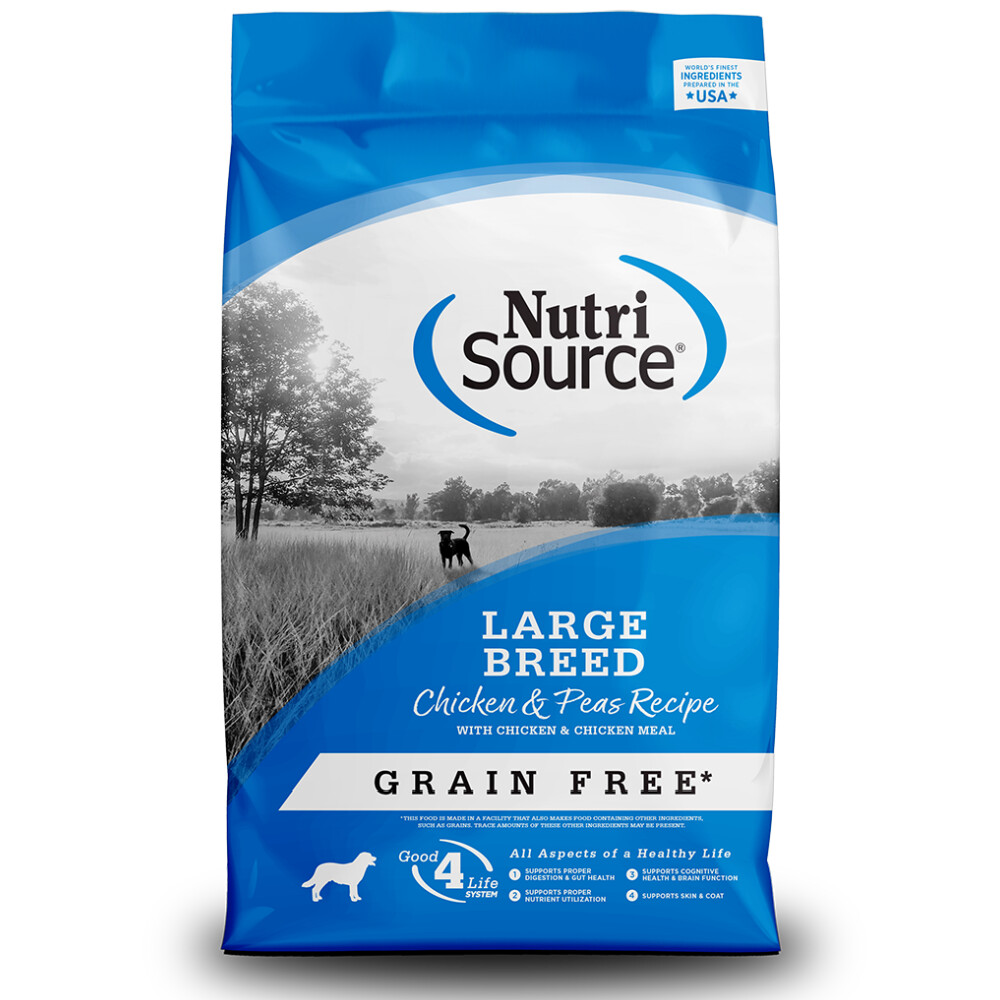 Nutrisource Grain Free Large Breed, Chicken &amp; Peas, Size: 26lb