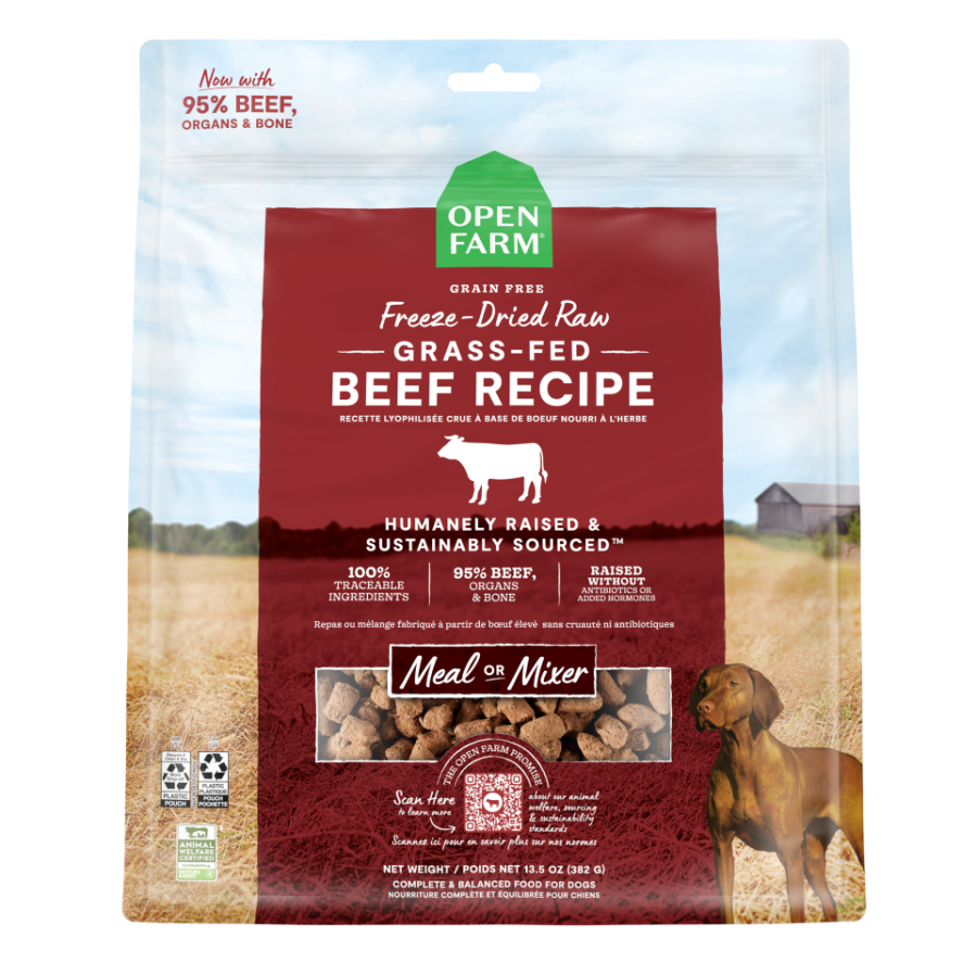 Open Farm Freeze-Dried Raw Morsels, Recipe: Beef, Size: 13.5oz