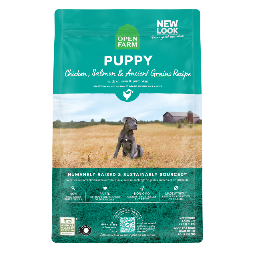 Open Farm Puppy, Chicken, Salmon &amp; Ancient Grains, Size: 4lb