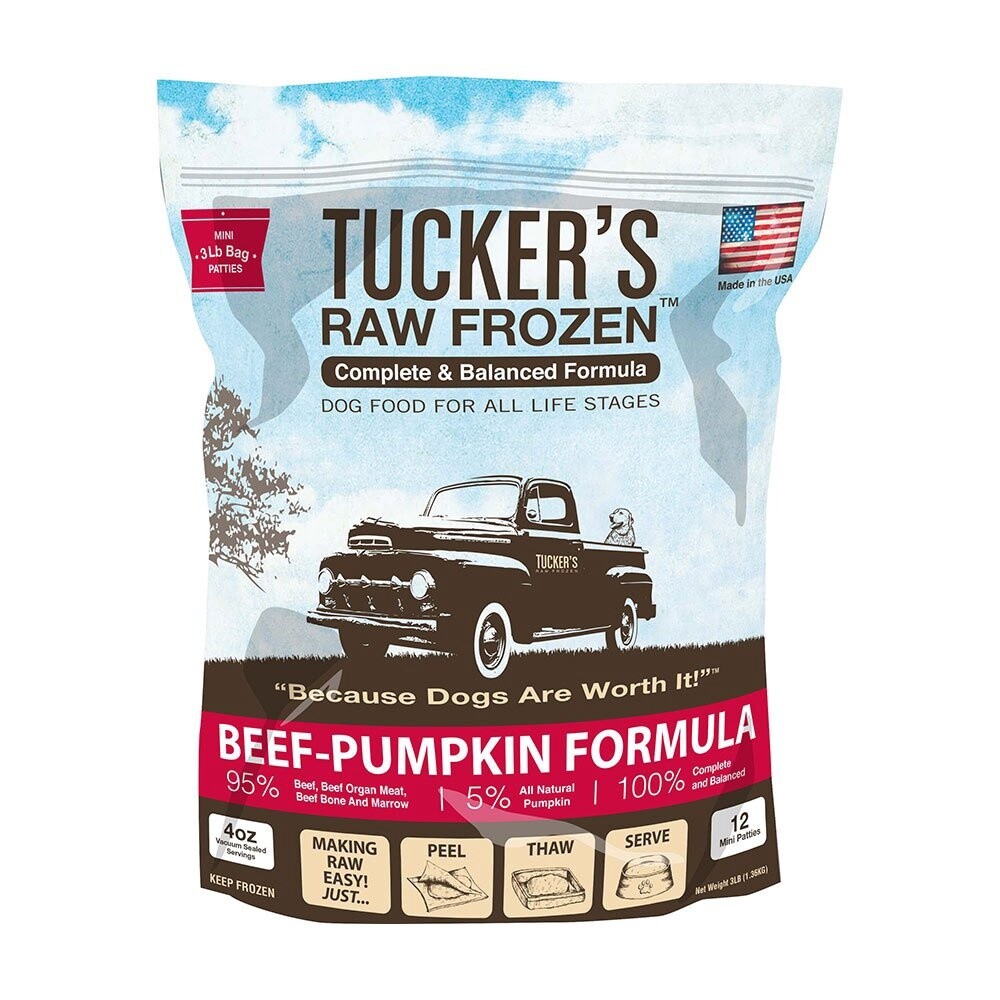 Tucker&#39;s Raw Frozen, Beef &amp; Pumpkin, Size: 3lb