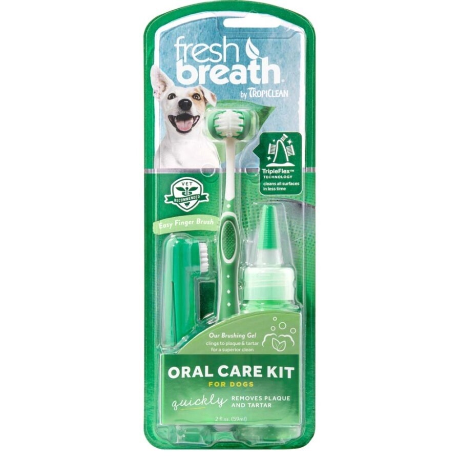 Tropiclean Fresh Breath Oral Care Kit (Dog), 2oz, Size: Large Dogs