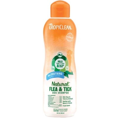 Tropiclean Natural Flea &amp; Tick - Shampoo, Soothing, 20oz