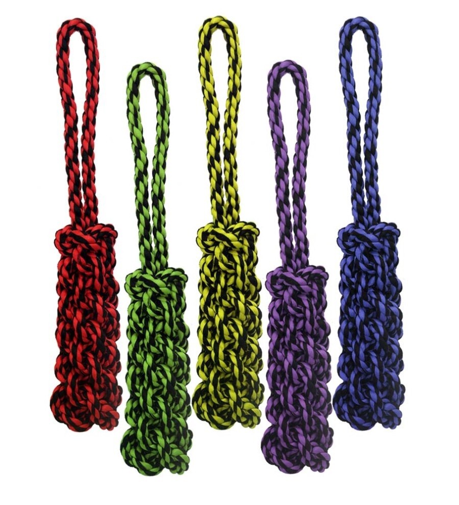 MultiPet Nuts For Knots - Rope Tug with Braided Stick, 16&quot;