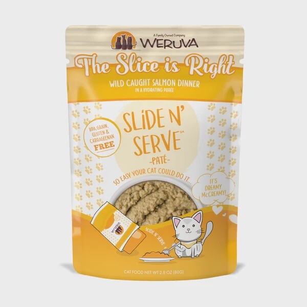 Weruva Cat Paté Slide n&#39; Serve Pouch, 2.8oz, Recipe: The Slice is Right