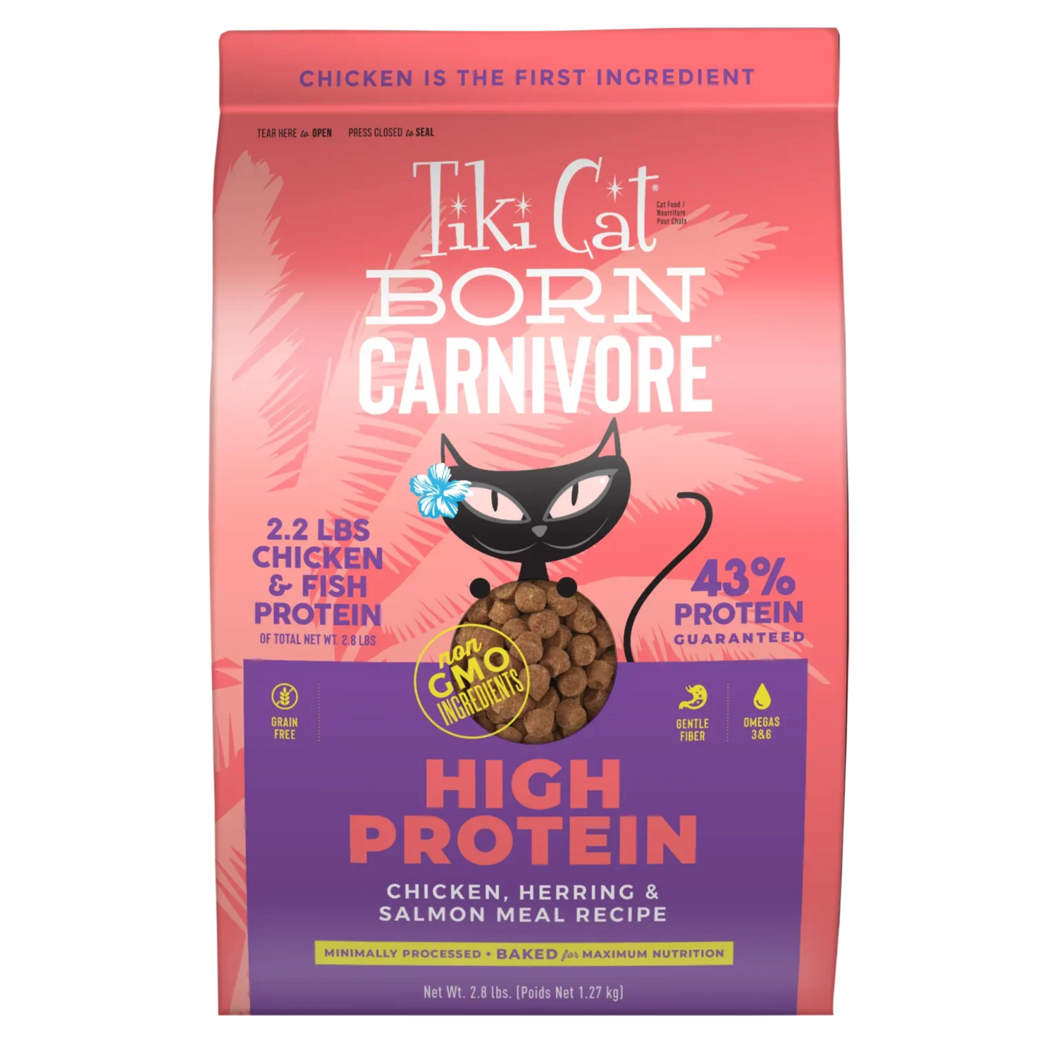 Tiki Cat Born Carnivore - High Protein, 2.8lb, Recipe: Chicken, Herring &amp; Salmon
