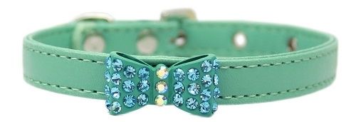 Bow-dacious Crystal Collars, Color: Aqua, Size: 10&quot;