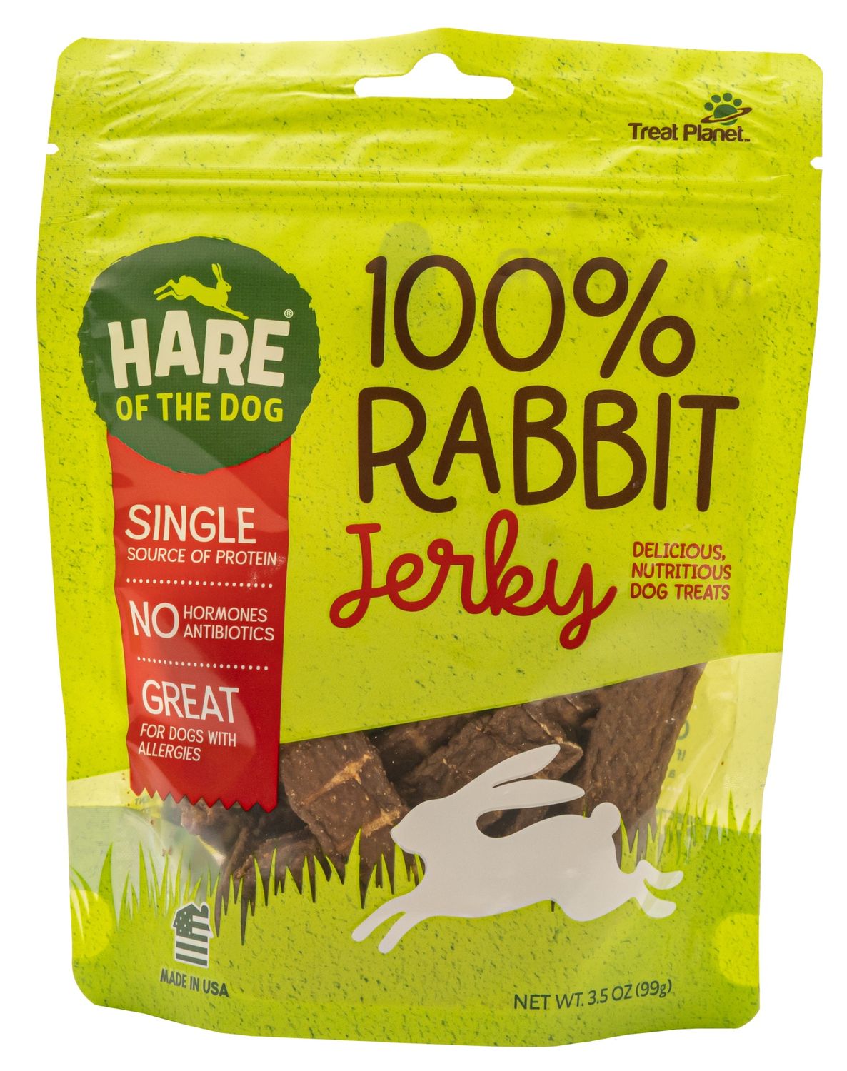 Hare of the Dog Rabbit Treats, Style: Jerky (3.5oz)