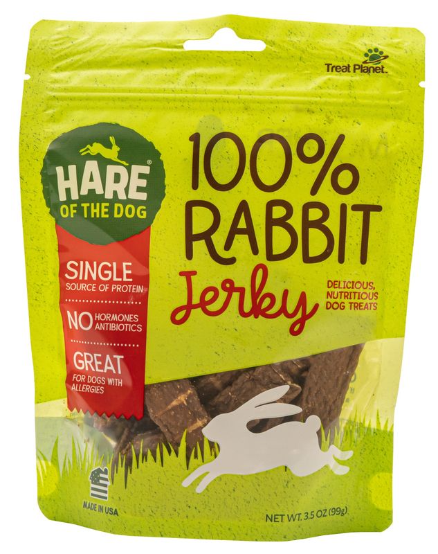 Hare of the Dog Rabbit Treats, Style: Jerky (3.5oz)