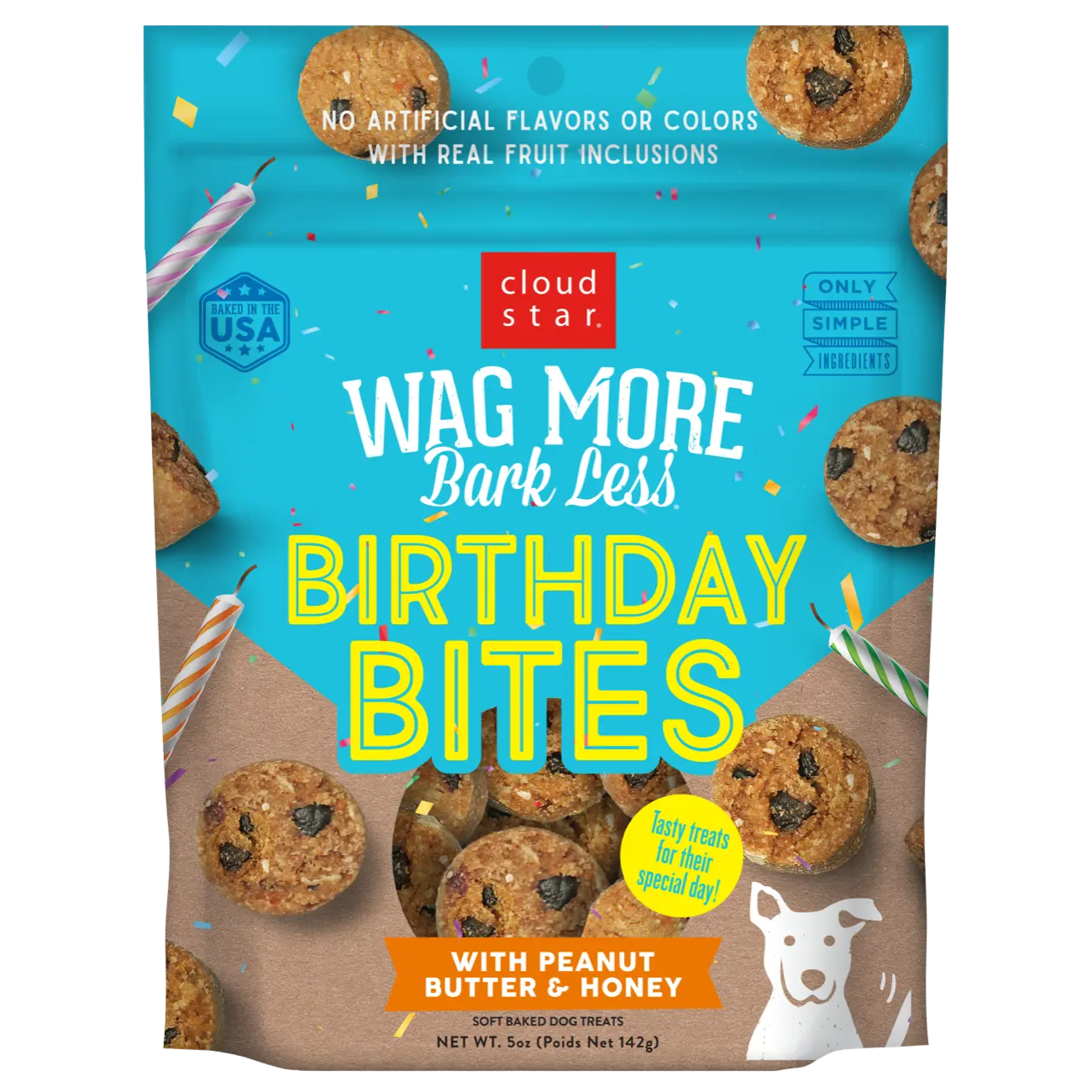 Wag More Bark Less Birthday Bites - PB/Honey, 5oz