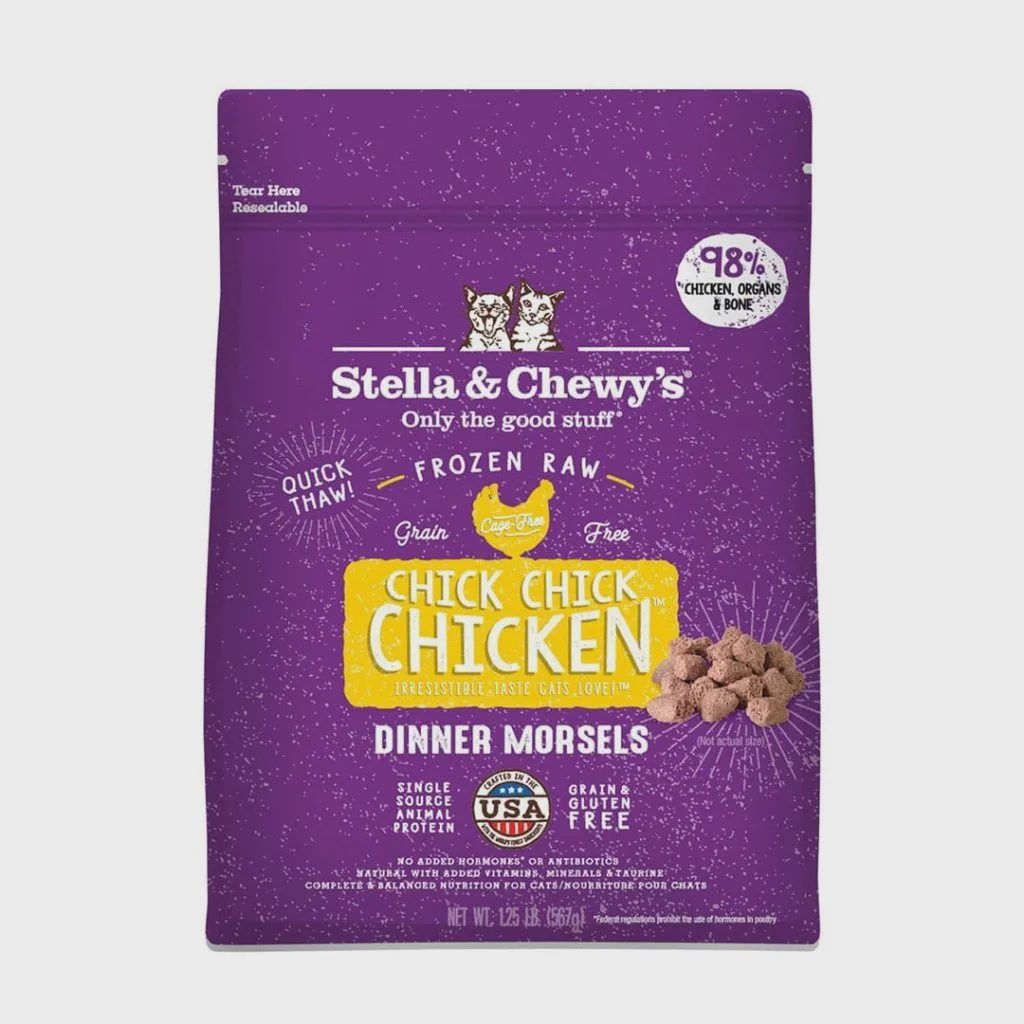 Stella &amp; Chewy&#39;s Cat Frozen RAW Dinner Morsels, Recipe: Chick, Chick, Chicken, Size: 1.25lb