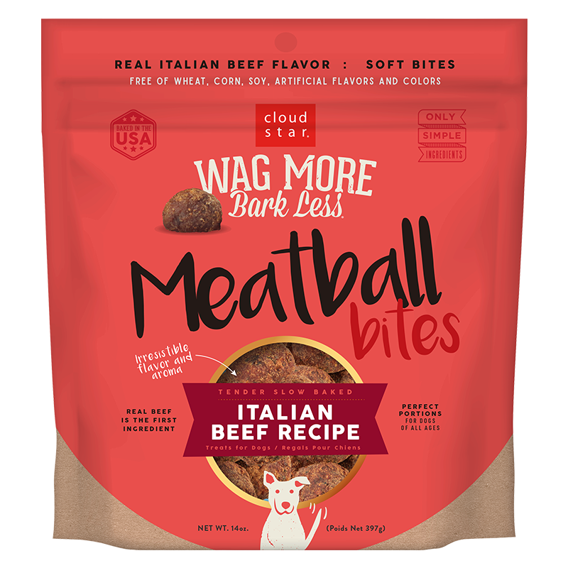 Wag More Bark Less Meatball Bites, 14oz, Recipe: Beef